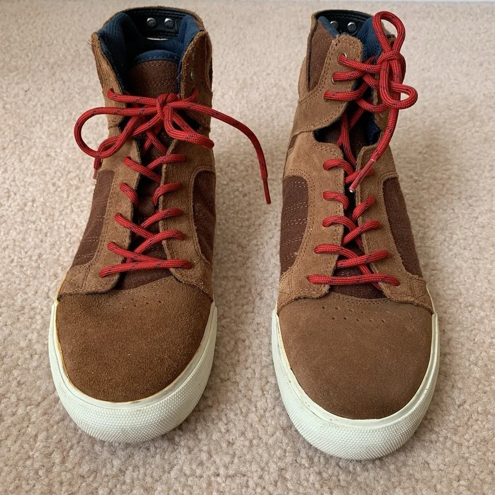 Supra Kids Skytop Muska 001 Skateboard Shoes Brown Youth High Top Sneakers Sz 5